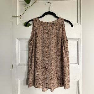 LOFT Petite Tank Top Blouse (Black & Tan)